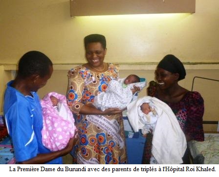 La Première Dame du Burundi visite l’Hôpital Roi-Khaled et  l’Hôpital Militaire de Kamenge.