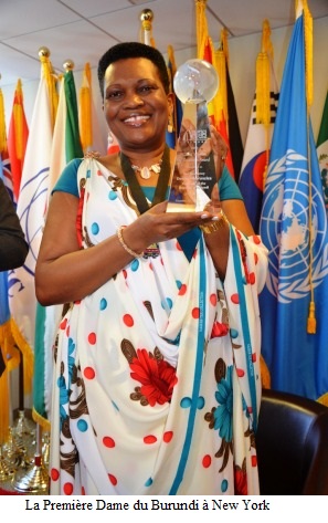 Son Excellence la Première Dame du Burundi primée à New York